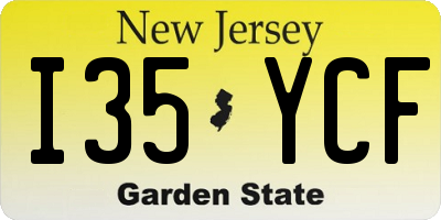 NJ license plate I35YCF