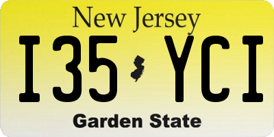 NJ license plate I35YCI