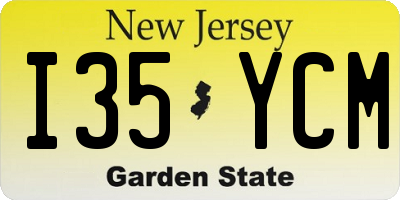 NJ license plate I35YCM