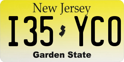 NJ license plate I35YCO