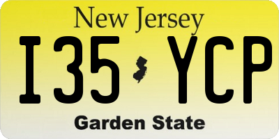 NJ license plate I35YCP
