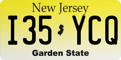 NJ license plate I35YCQ
