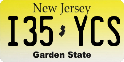 NJ license plate I35YCS