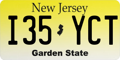 NJ license plate I35YCT