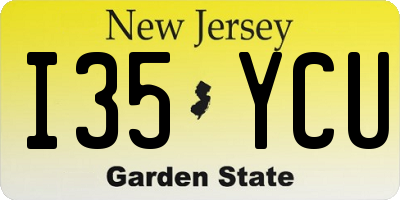 NJ license plate I35YCU