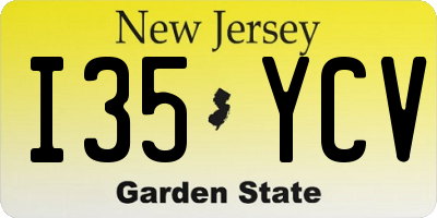 NJ license plate I35YCV