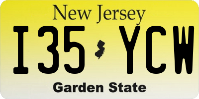 NJ license plate I35YCW