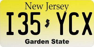 NJ license plate I35YCX