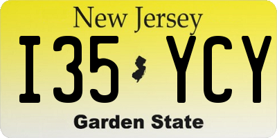 NJ license plate I35YCY