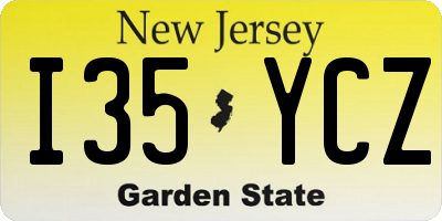 NJ license plate I35YCZ