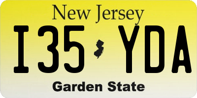 NJ license plate I35YDA
