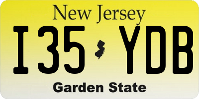 NJ license plate I35YDB