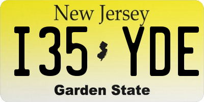 NJ license plate I35YDE