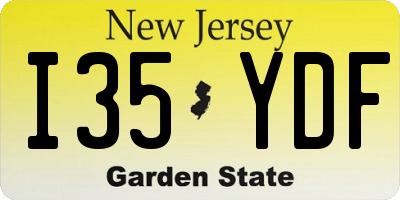 NJ license plate I35YDF