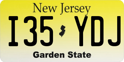 NJ license plate I35YDJ