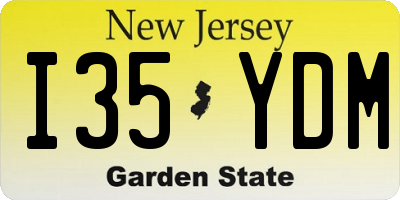 NJ license plate I35YDM