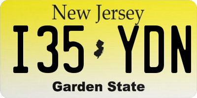 NJ license plate I35YDN