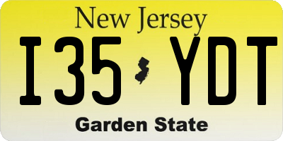 NJ license plate I35YDT