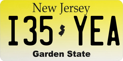 NJ license plate I35YEA