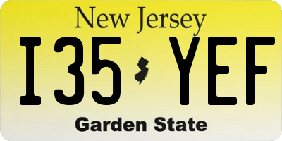 NJ license plate I35YEF