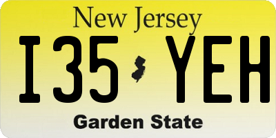 NJ license plate I35YEH