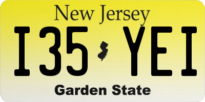 NJ license plate I35YEI