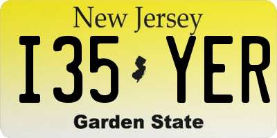 NJ license plate I35YER