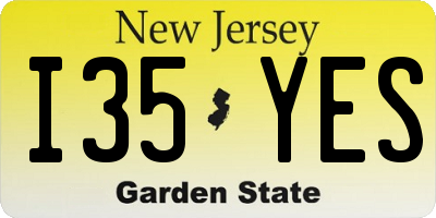NJ license plate I35YES