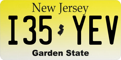 NJ license plate I35YEV