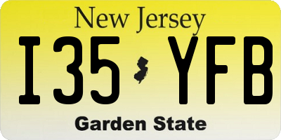 NJ license plate I35YFB