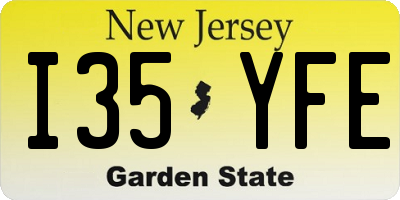 NJ license plate I35YFE
