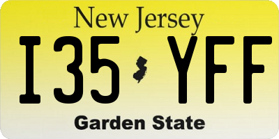 NJ license plate I35YFF