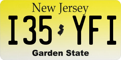 NJ license plate I35YFI