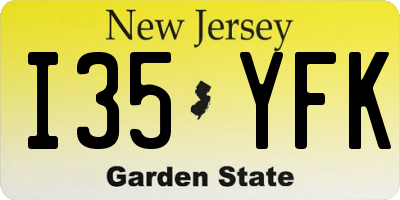 NJ license plate I35YFK