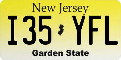 NJ license plate I35YFL