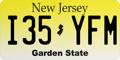 NJ license plate I35YFM