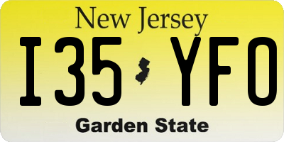 NJ license plate I35YFO