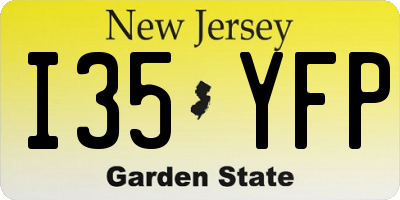 NJ license plate I35YFP