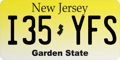 NJ license plate I35YFS