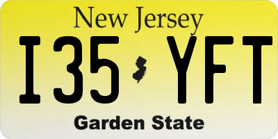 NJ license plate I35YFT