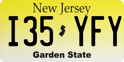 NJ license plate I35YFY