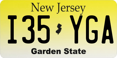 NJ license plate I35YGA