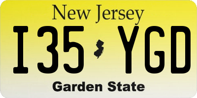 NJ license plate I35YGD