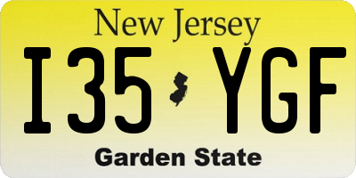 NJ license plate I35YGF