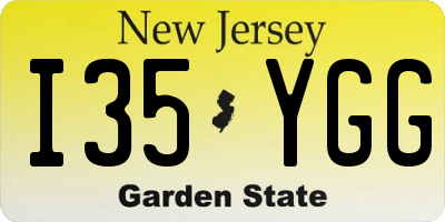 NJ license plate I35YGG