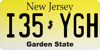 NJ license plate I35YGH