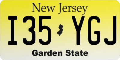 NJ license plate I35YGJ