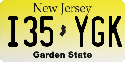 NJ license plate I35YGK