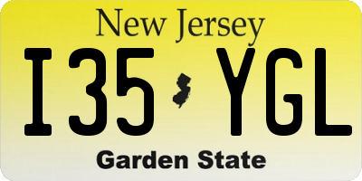 NJ license plate I35YGL