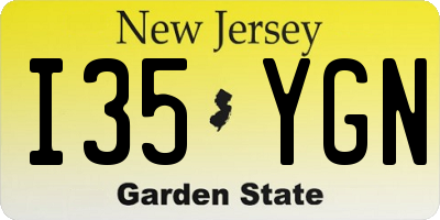 NJ license plate I35YGN